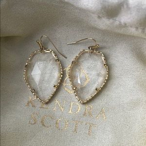 Kendra Scott clear speckled drop earrings
